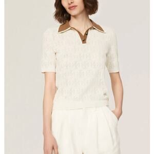 Tory Burch Monogram Logo Sweater Polo